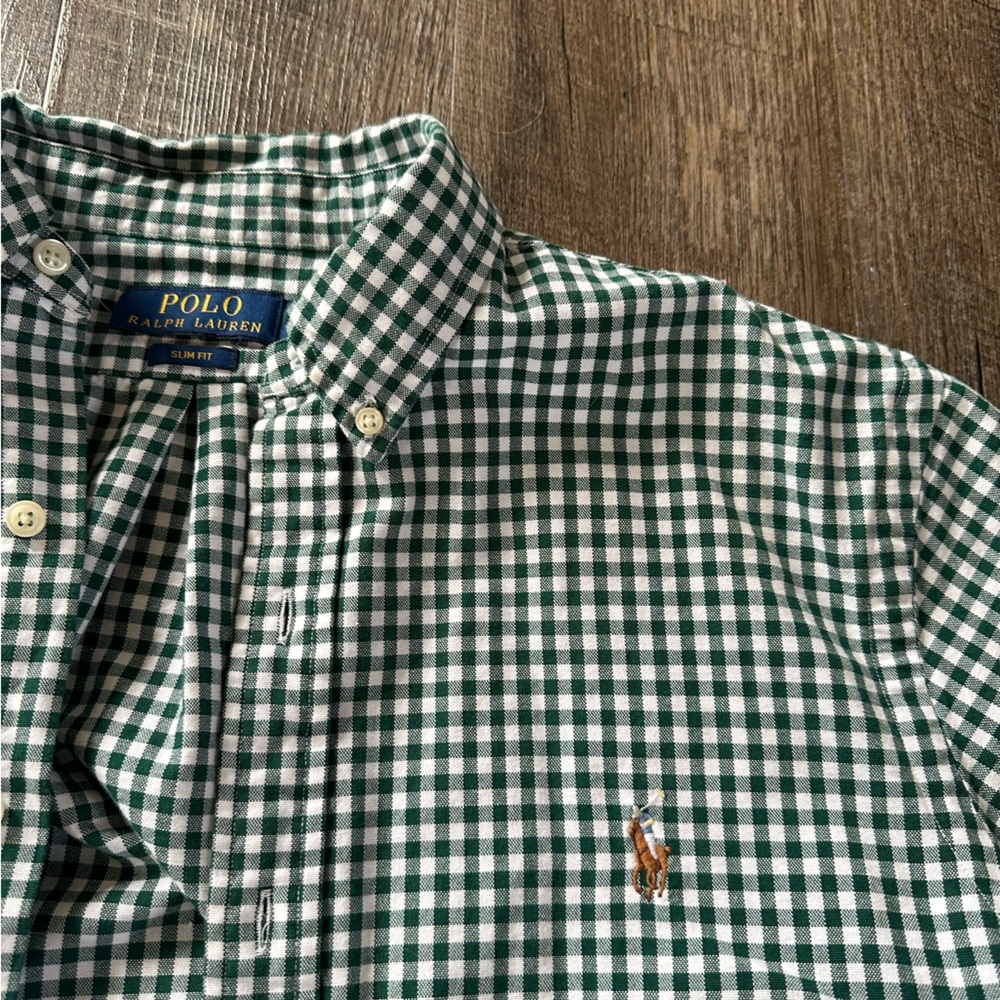 Green Ralph Lauren Oxford button down - Picture 2 of 3